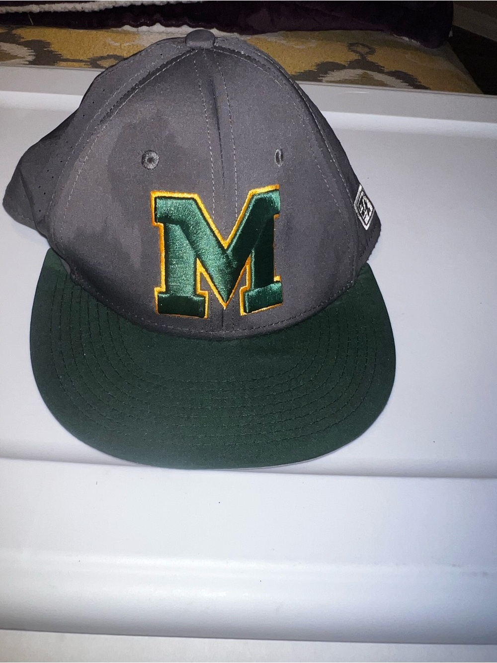 The Game Black and Gray Cap with Green and Gold 'M' Embroidery